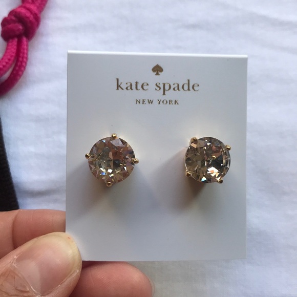 Clear Kate Spade Gumdrop earrings - Picture 2 of 4